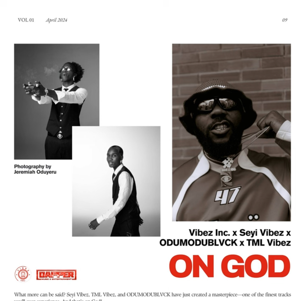 Vibez Inc On God Ft. Seyi Vibez, ODUMODUBLVCK & TML Vibez